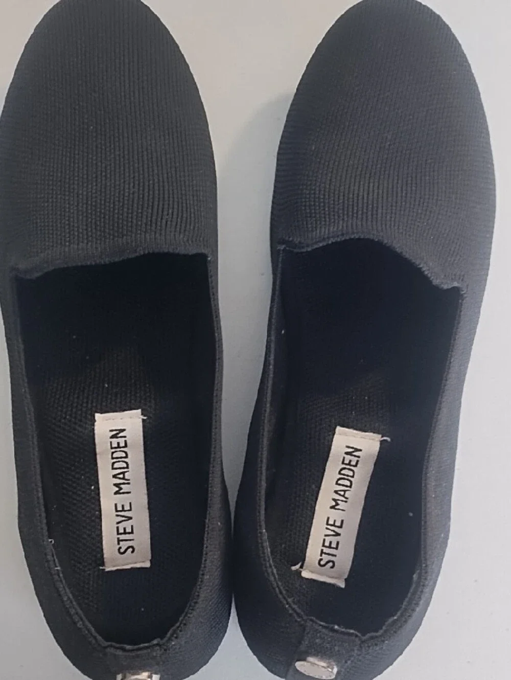 Steve Madden Black Fabric Slip-On Flat Ballet Loafers Size 8